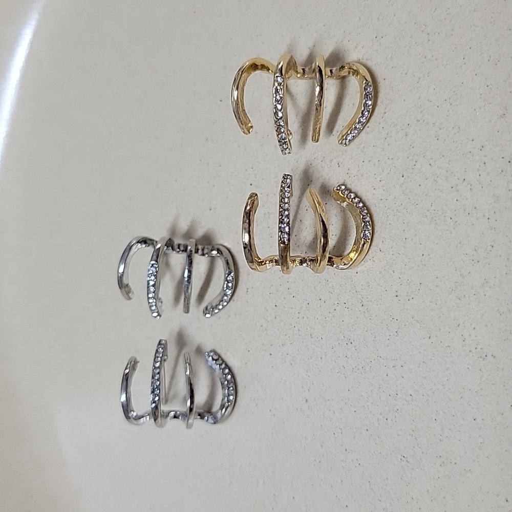 Gold Claw CZ Huggies, available in silver or gold - Picture 8 of 8